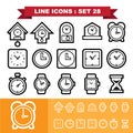 Clock line icons set 28 Royalty Free Stock Photo
