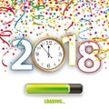 Clock 2018 Loading Silvester Confetti Ribbons