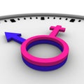 Clock-Male and female symbols