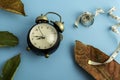 Clock and a Measuring tape, diet or healthy eating concept Royalty Free Stock Photo