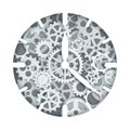 Clock mechanism, vector illustration in paper art style Royalty Free Stock Photo
