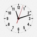 Clock mockup. Hour, minute and second hands with a time scale for modern wall office watches. 3d vector isolated