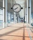 Clock at modern airport hall Royalty Free Stock Photo