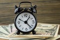 MAcro photo. Clock and money , finance and time for business