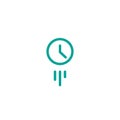 Clock in motion line icon. quick time. rush hour logo. Speed timer symbol