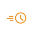 Clock in motion line icon. quick time. rush hour logo. Speed timer symbol