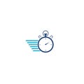 Clock movement icon. Time clock logo fast service stopwatch