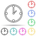 clock multi color style icon. Simple thin line, outline vector of interview icons for ui and ux, website or mobile application Royalty Free Stock Photo