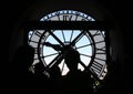 Contour of the ancient clock of the Orsay Museum, overlooking Paris