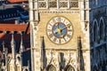 Clock of The New Town Hall Neues Rathaus, Munich, Germany Royalty Free Stock Photo