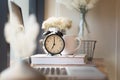Clock on office desk. Royalty Free Stock Photo