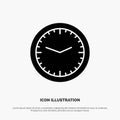 Clock, Office, Time, Wall, Watch solid Glyph Icon vector Royalty Free Stock Photo
