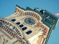 Clock on old antique tower. Royalty Free Stock Photo