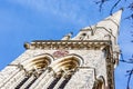 Clock old english church in spring Royalty Free Stock Photo