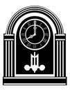 Clock old retro vintage icon stock vector illustration black out Royalty Free Stock Photo