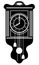 Clock old retro vintage icon stock vector illustration black out Royalty Free Stock Photo