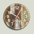 Clock on old wood background. Royalty Free Stock Photo