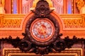 Paris, France - November 14, 2019: Clock in the Opera National de Paris Garnier large foyer. Royalty Free Stock Photo