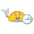 With clock orange jelly candy character cartoon