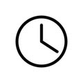 Clock outline icon. Symbol, logo illustration for mobile concept and web design.