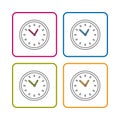 Clock - Outline Styled Icon - Editable Stroke - Vector Illustration - Isolated On White Background Royalty Free Stock Photo