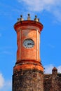 Clock of the Cortes palace in cuernavaca, morelos, mexico. I Royalty Free Stock Photo