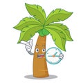 With clock palm tree character cartoon Royalty Free Stock Photo