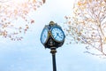 Clock in Parcul Unirii park, Bucharest, Romania Royalty Free Stock Photo