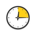 Clock with part of hour flat vector icon