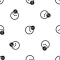 Clock 24 7 pattern seamless black Royalty Free Stock Photo
