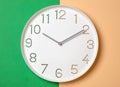 happy clock on a colored background show time