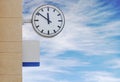 Clock and plate for information at train station