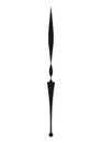 Clock pointer arrow. Black silhouette chronometer element. Clock arm. Watch hands, isolated time pointer. Vector cartoon