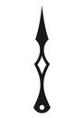 Clock pointer arrow. Black silhouette chronometer element. Clock arm. Watch hands, isolated time pointer. Vector cartoon