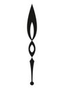 Clock pointer arrow. Black silhouette chronometer element. Clock arm. Watch hands, isolated time pointer. Vector cartoon