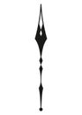 Clock pointer arrow. Black silhouette chronometer element. Clock arm. Watch hands, isolated time pointer. Vector cartoon
