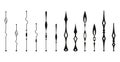 Clock pointer arrows. Black silhouette chronometer elements. Clock arms set. Watch hands, isolated time pointers. Vector Royalty Free Stock Photo