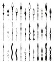 Clock pointer arrows. Black silhouette chronometer elements. Clock arms set. Watch hands, isolated time pointers. Vector Royalty Free Stock Photo