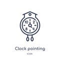 clock pointing four o 'clock icon from other outline collection. Thin line clock pointing four o 'clock icon isolated on white