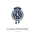 clock pointing four o 'clock icon in trendy design style. clock pointing four o 'clock icon isolated on white background. clock