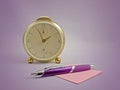 Clock and post-its Royalty Free Stock Photo