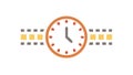 Clock with progress dots, symbolizing timed task completion, vector design Generative AI Royalty Free Stock Photo