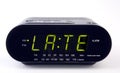 Clock Radio with the word LATE Royalty Free Stock Photo