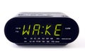 Clock Radio with the word WAKE Royalty Free Stock Photo