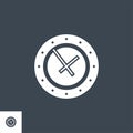 Clock related vector glyph icon.