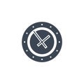 Clock related vector glyph icon.