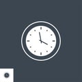 Clock related vector glyph icon.