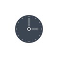 Clock related vector glyph icon.