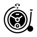 clock with ring glyph icon vector illustration