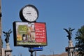 CLOCK ON ROAD IN ROMA ITALY FOR PUBLIC TIMING